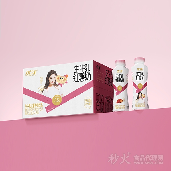 优洋生牛乳红薯牛奶饮品380mlx15瓶