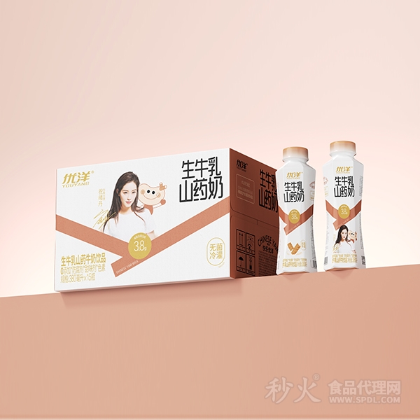 优洋生牛乳山药牛奶饮品380mlx15瓶