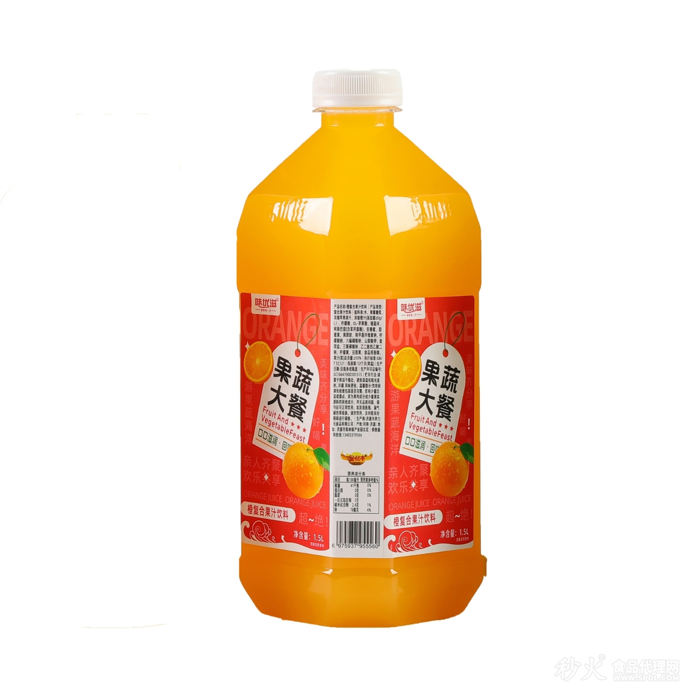 味优滋橙复合果汁饮料1.5L