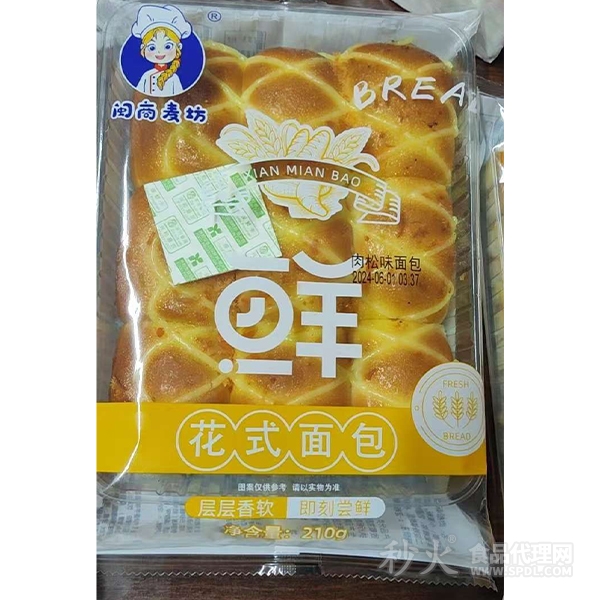 闽商麦坊花式面包肉松味210g