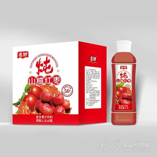 名妙山楂红枣复合果汁饮料1.5L