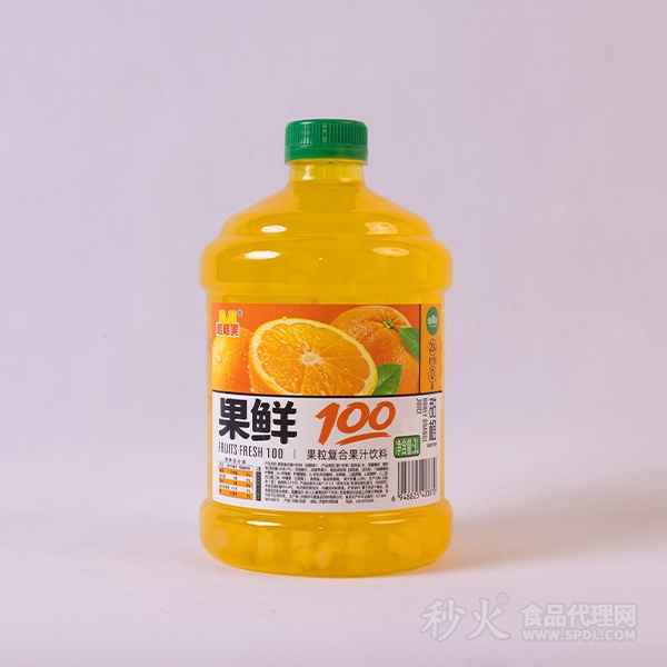 格格美甜橙果粒复合果汁饮料3L