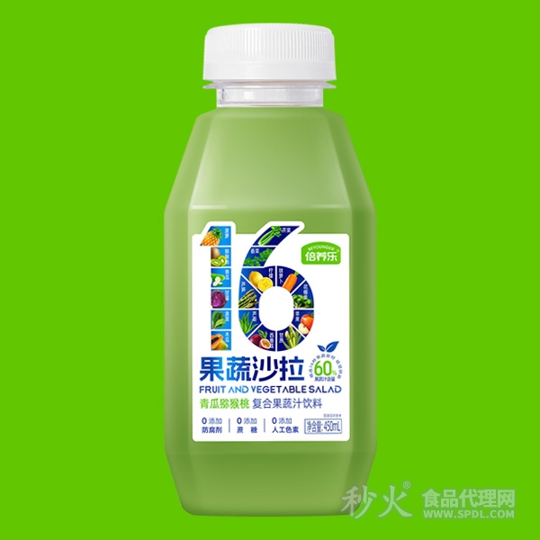 倍养乐16种果蔬沙拉青瓜猕猴桃果蔬汁饮品450ml