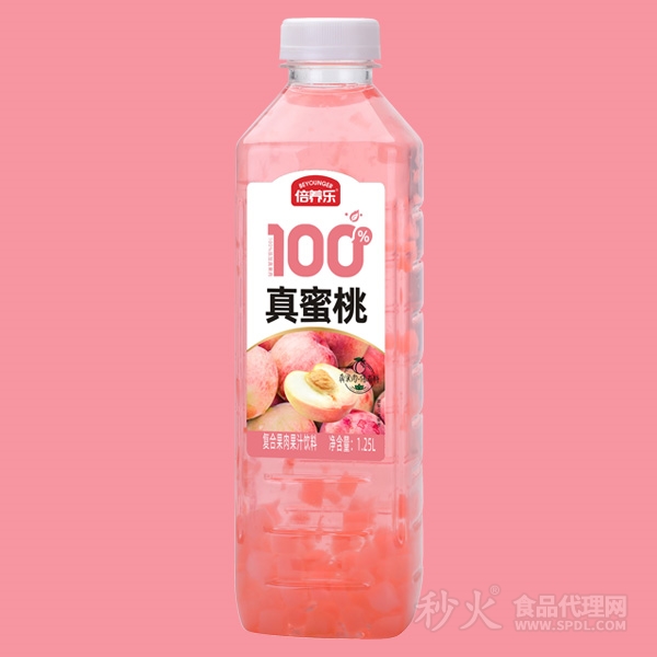 倍养乐真蜜桃果肉果汁1.25L