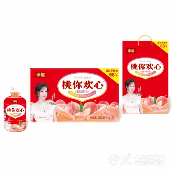 臻趣桃你欢心水蜜桃汁果汁饮料礼盒装