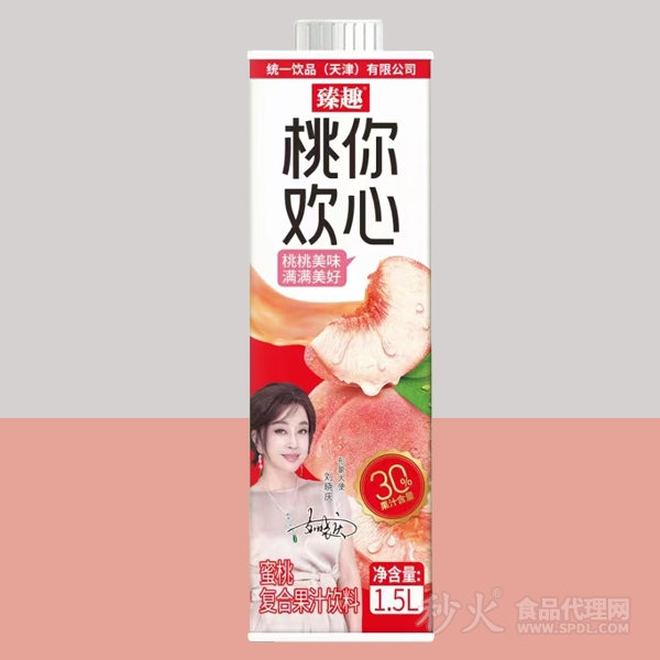 臻趣蜜桃复合果汁饮料方盒1.5L