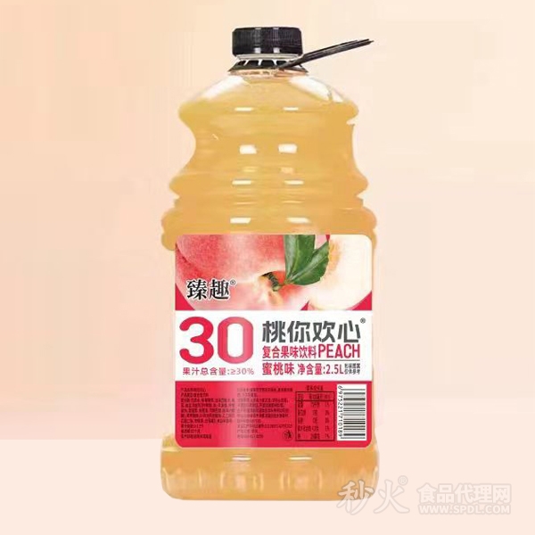 臻趣桃你欢心蜜桃味复合果味饮料2.5L