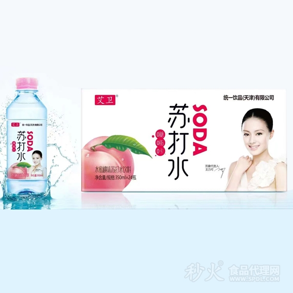 艾卫水蜜桃味苏打水饮料箱装