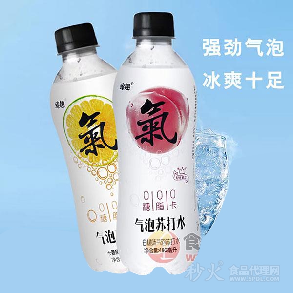 臻趣白桃味气泡苏打水480ml