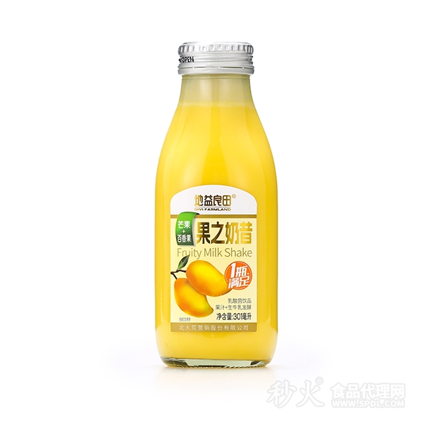 地益良田果之奶昔芒果_百香果乳酸菌饮品301ml