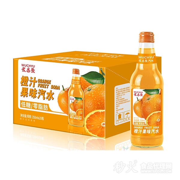 武昌鱼橙汁果味汽水358mlX20瓶