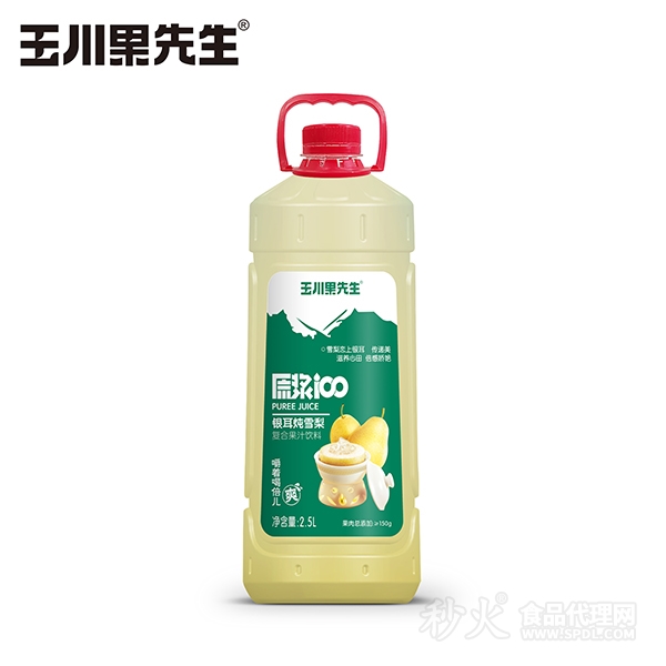 玉川果先生原漿100銀耳燉雪梨復(fù)合果汁飲料2.5L