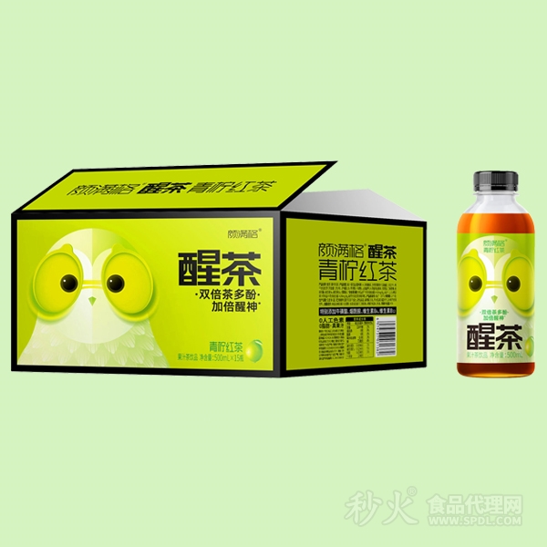 颜满格醒茶青柠红茶饮品标箱