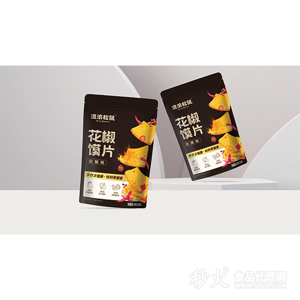 流浪松鼠花椒馍片劲辣味100g