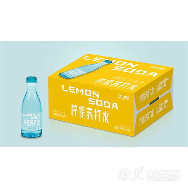众口妙柠檬味苏打水饮料365mlx24瓶