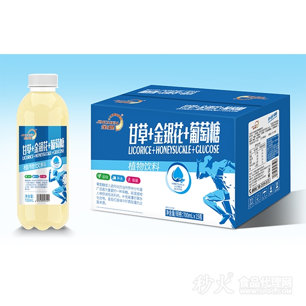 金晨甘草+金银花+葡萄糖植物饮料700mlX15瓶