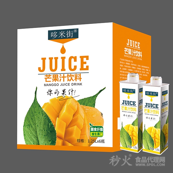 哆米街芒果汁饮料1.25LX6瓶