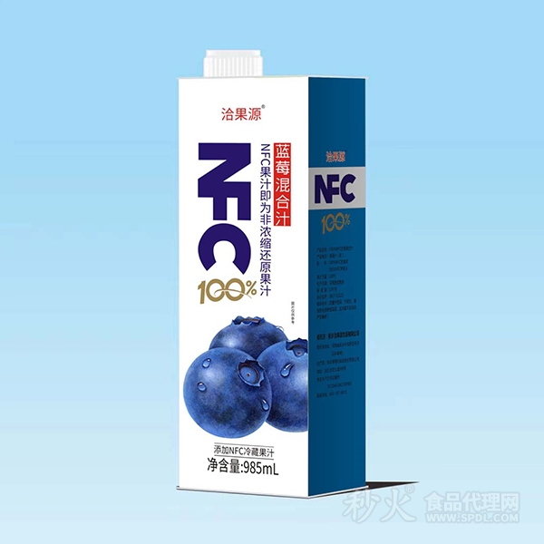 洽果源NFC蓝莓混合汁985ml