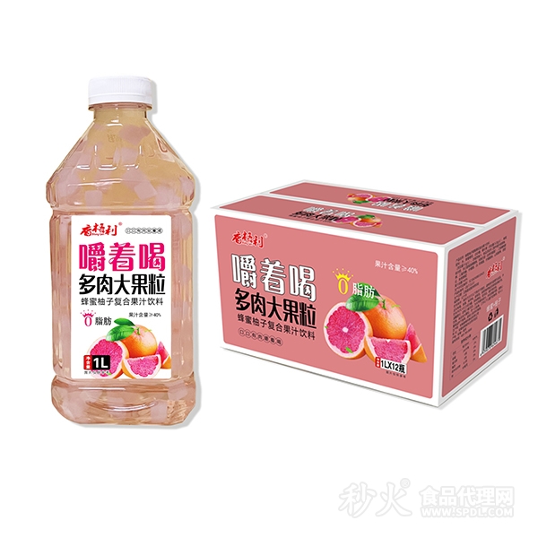 香格利蜂蜜柚子复合果汁饮料1LX12瓶