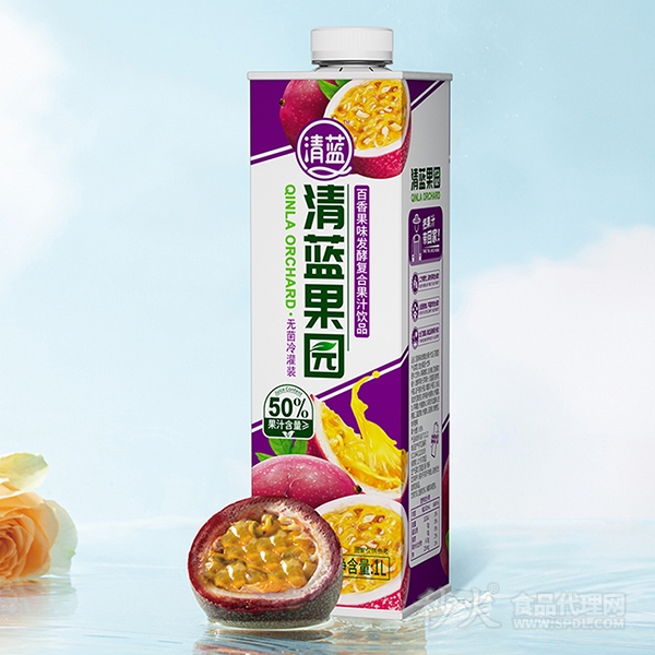 清蓝果园百香果味发酵复合果汁饮品1L