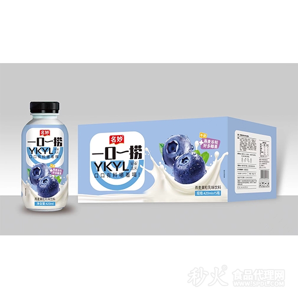 名妙燕麦果粒乳味饮料蓝莓味420mlX15瓶