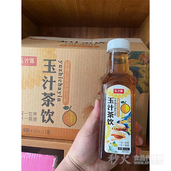 玉汁源柠檬红茶茶味饮料450mlX15瓶
