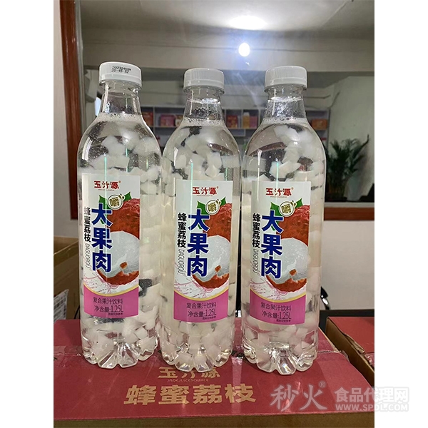 玉汁源蜂蜜荔枝大果肉复合果汁饮料1.25L