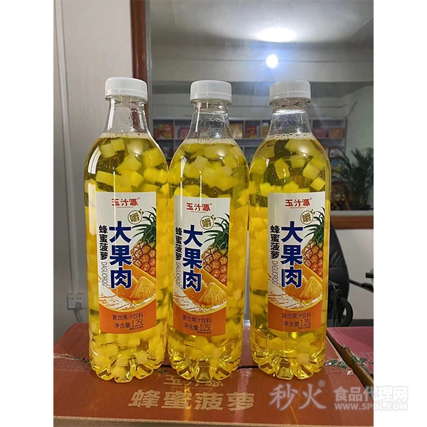玉汁源蜂蜜菠萝大果肉复合果汁饮料1.25L