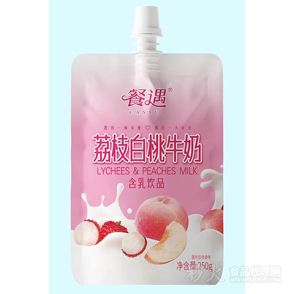 餐遇荔枝白桃牛奶含乳饮品250g