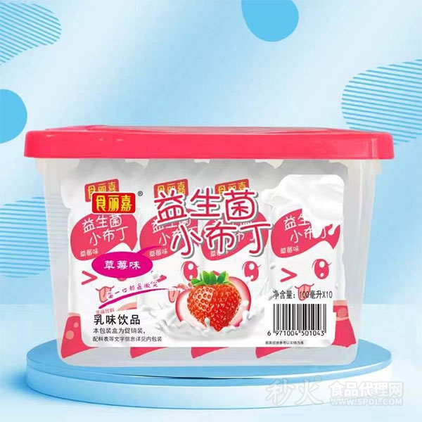 食丽嘉草莓味益生菌小布丁乳味饮品100mlx10袋