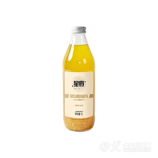 星典可以喝的罐头菠萝果汁饮料1L