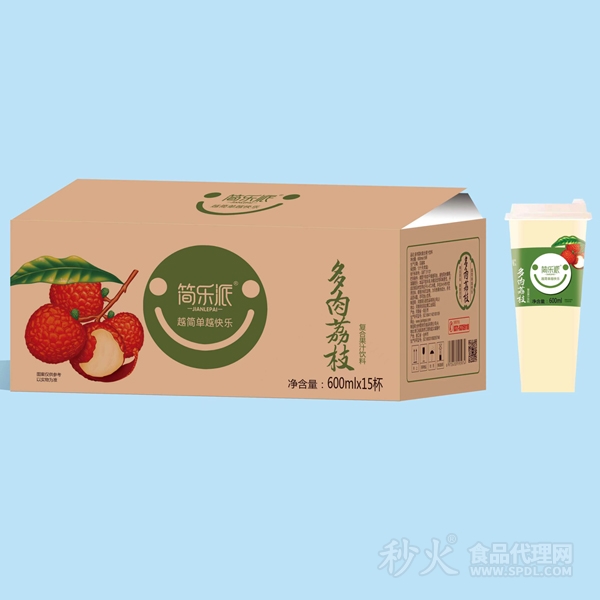 简乐派多肉荔枝复合果汁饮料标箱