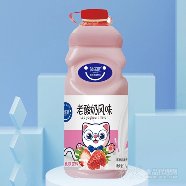 简乐派老酸奶草莓风味饮品1.5L