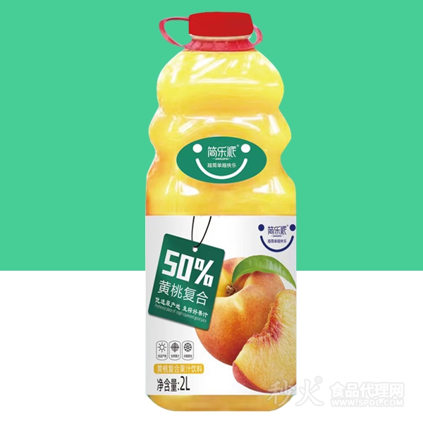 简乐派黄桃复合果汁饮料2L
