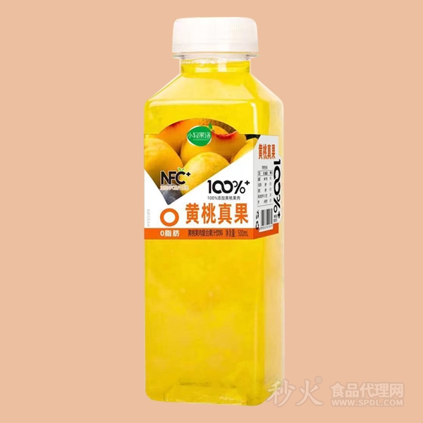 小轻果语黄桃真果果肉复合果汁饮料500ml