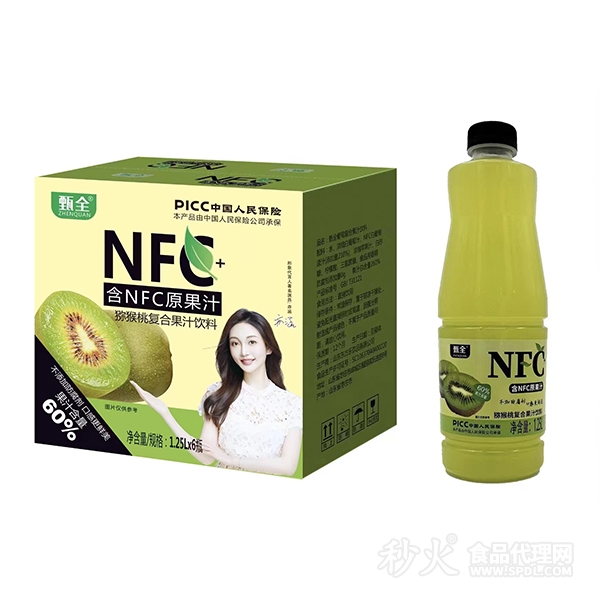 甄全NFC猕猴桃复合果汁饮料1.25LX6瓶