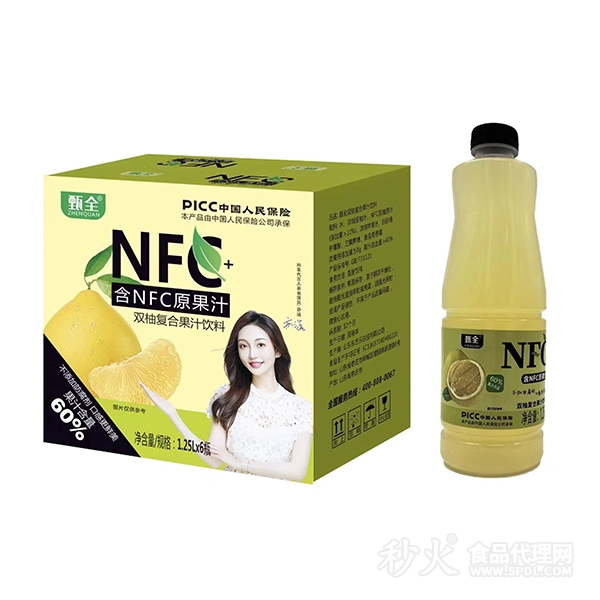 甄全NFC双柚复合果汁饮料1.25LX6瓶