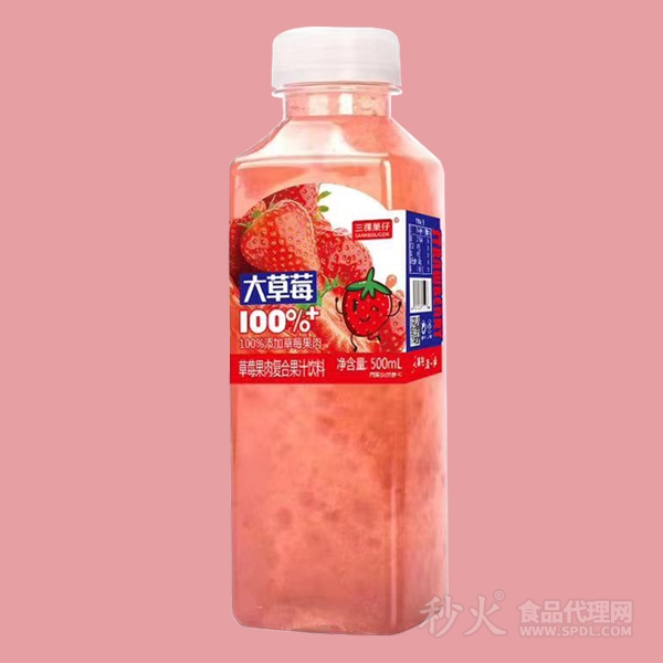 三稞菓仔大草莓复合果肉果汁饮料500ml