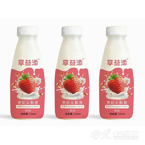 享益添果粒乳酸菌饮品草莓味310ml