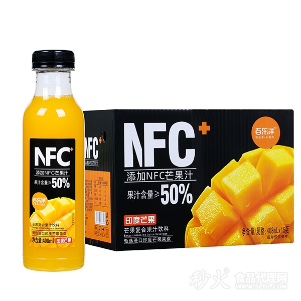 百乐洋NFC芒果复合果汁饮料408mlx15瓶