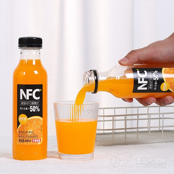 百乐洋NFC甜橙复合果汁饮料408ml