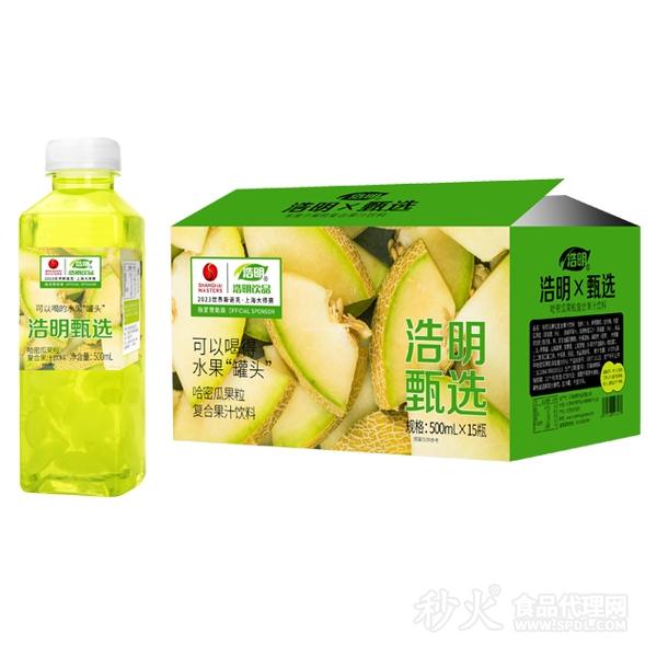 浩明甄选哈密瓜果粒复合果汁饮料标箱