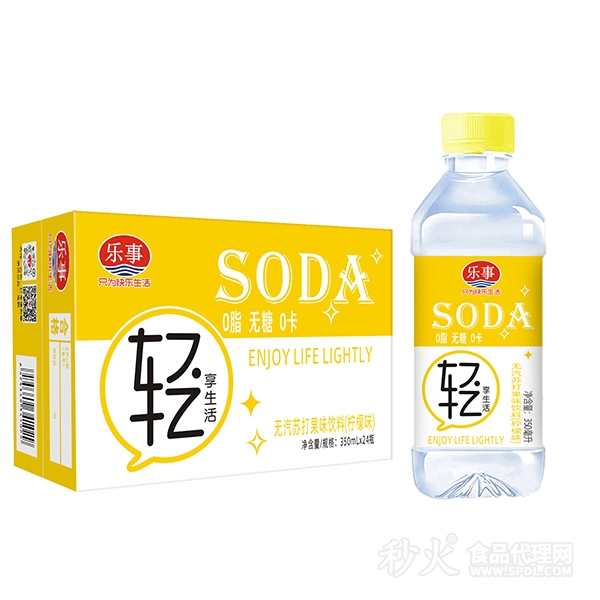 乐事无汽苏打果味饮料柠檬味350mlX24瓶