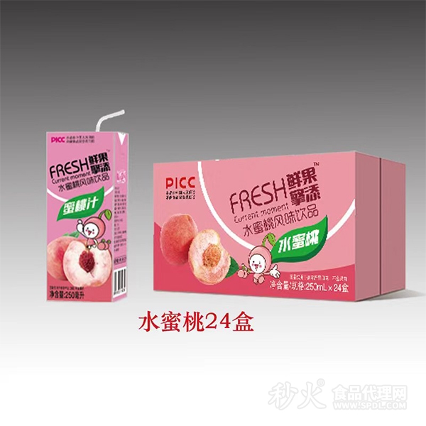 鲜果擎添水蜜桃风味饮品250mlx24盒