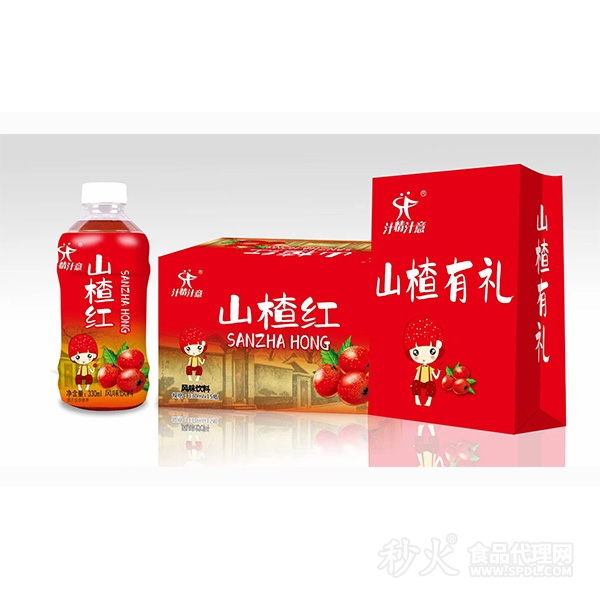 汁精汁意山楂红风味饮料330mlx15瓶