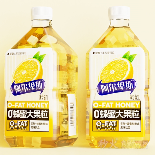 阿尔卑斯蜂蜜大果粒甜橙味1L