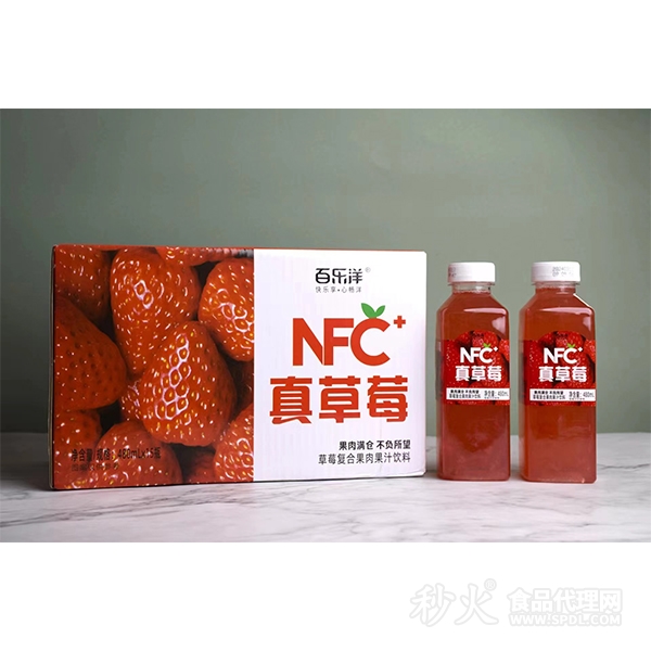 百乐洋草莓复合果肉果汁饮料480mlx15瓶