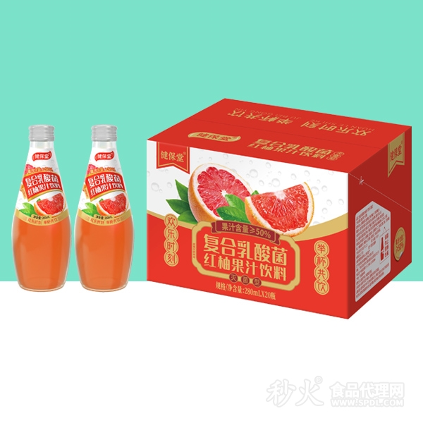 健保堂复合乳酸菌红柚果汁饮料标箱
