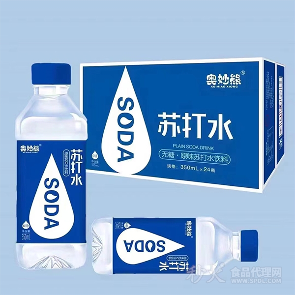 奥妙熊无糖原味苏打水饮料350mlx24瓶