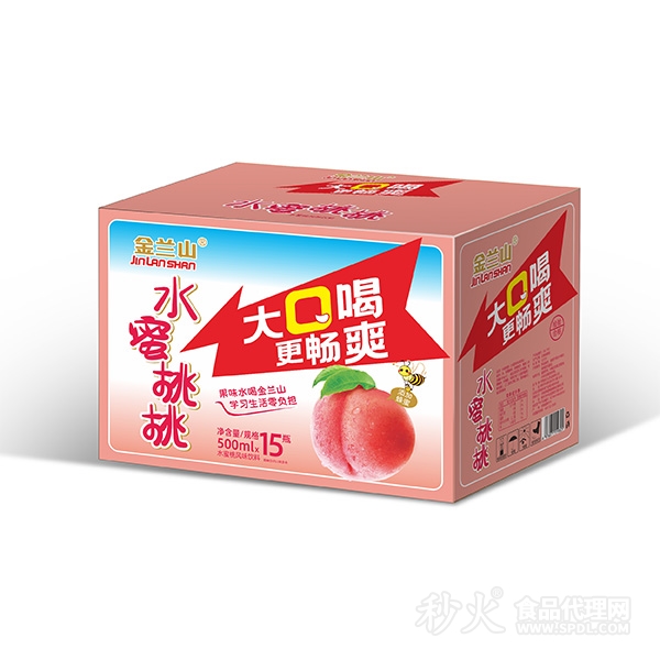 金兰山水蜜桃桃果味饮料500mlX15瓶
